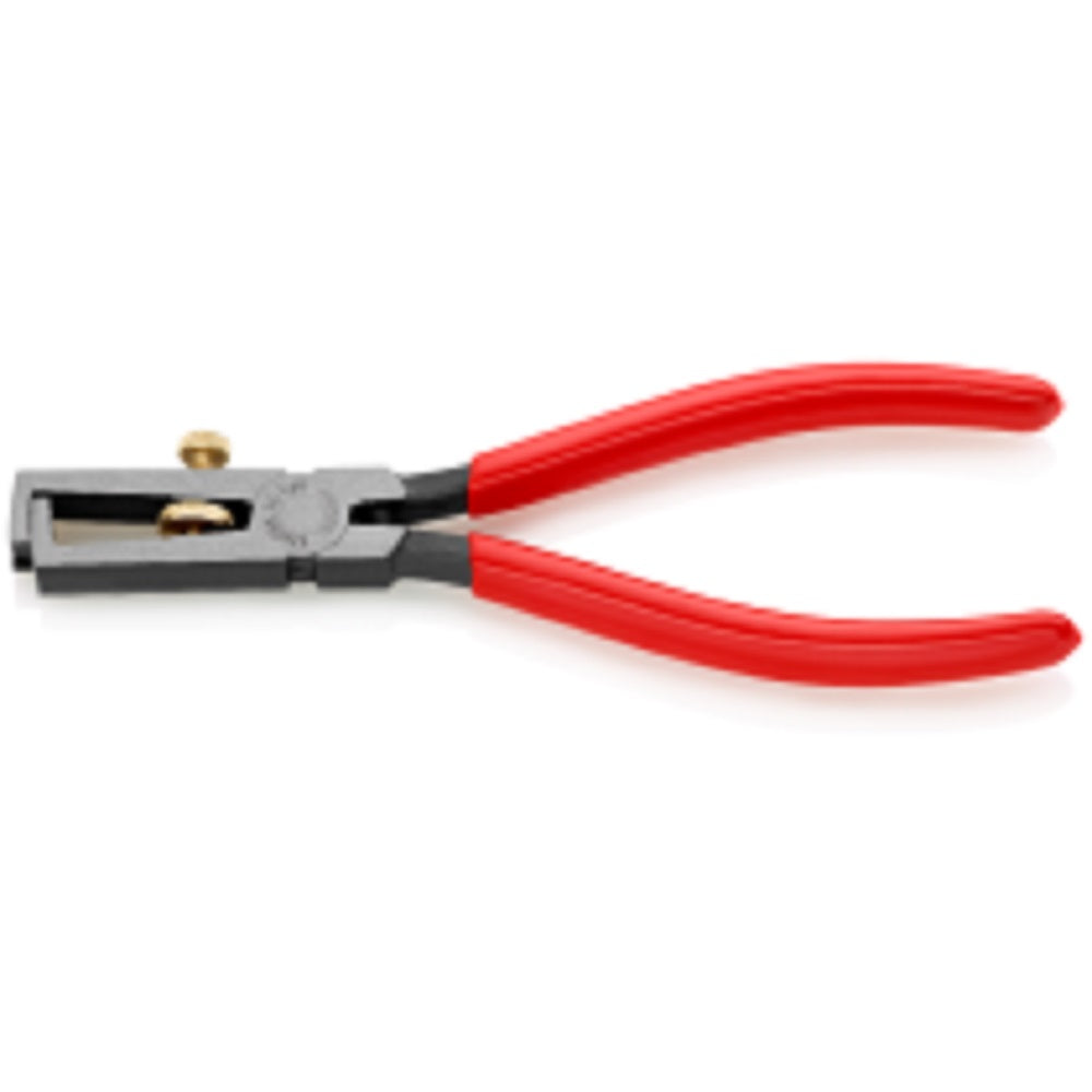 Knipex Insulation Stripper 1101160. Angled view showing jaws, adjuster and handles