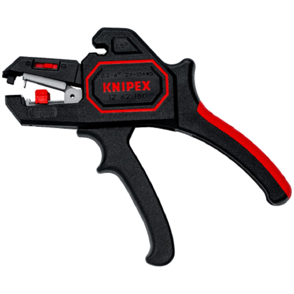 Knipex Autp Wire Stripper 1262180. Side view with jaws open.