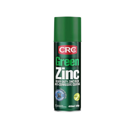 CRC Green Zinc 400ml-2096. Front view of green spray can with red CRC logo and green cap.