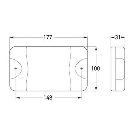 HELLA DuraLED® Stop/Rear Position Lamp with Night Light dimensions