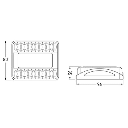 HELLA LED Stop/Rear Position/Rear Direction Indicator Lamp dimensions