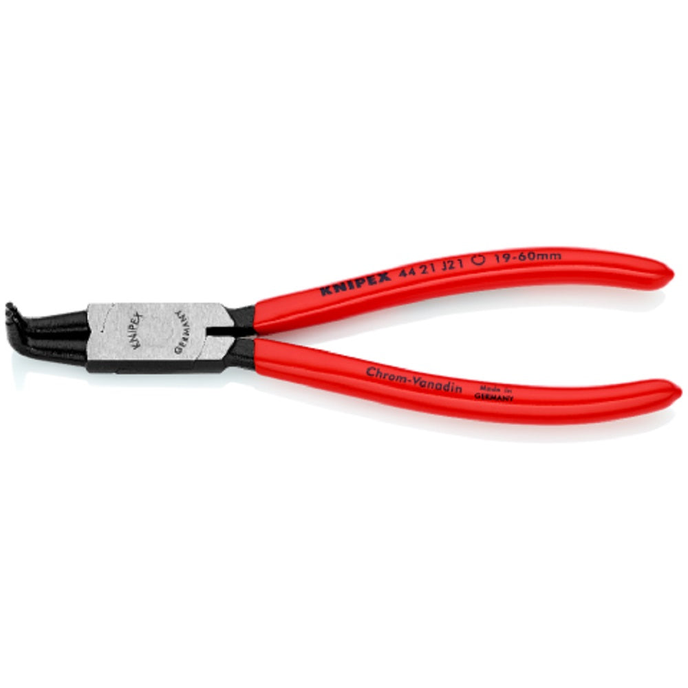 Knipex Circlip Pliers 4421J21SB.  Angled view with jaws closed. 