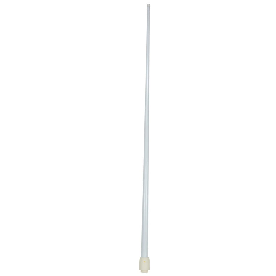 GME Marine AM/FM Antenna Whip White 1800mm-AW366B.  Front view of white antenna whip.