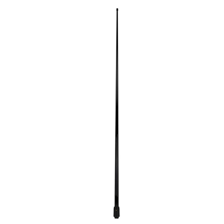 GME Marine AM/FM Antenna Whip Black 1800mm-AW366BB.  Front view of black fibreglass antenna whip.