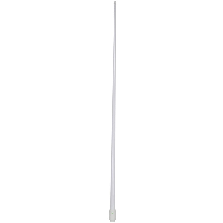 GME Marine VHF Antenna Whip White 1800mm-AW366V.  Front view of white antenna whip.