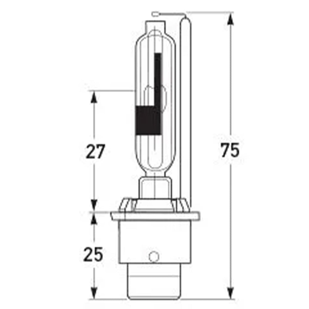 HELLA D2R HID Xenon Gas Discharge Bulb dimensions