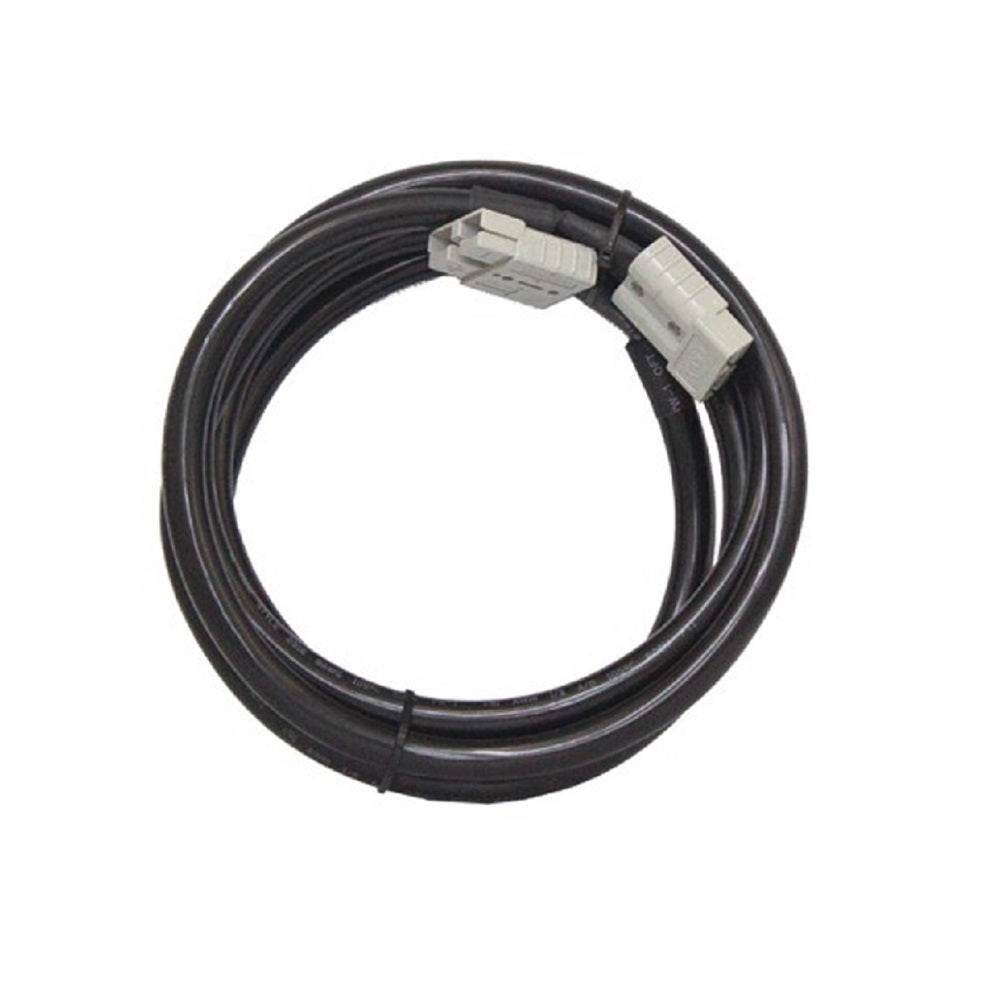 KT Solar 50A Plug Extension Lead (8mm2 x 2) - 3M-KT70572. Front view of circle of black cable with grey plugs on ends.