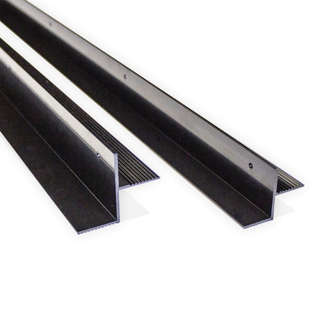 KT Solar Anodised "Ezy" Large Mounting Rails-KT70747. Front view of 2 mounting rails.