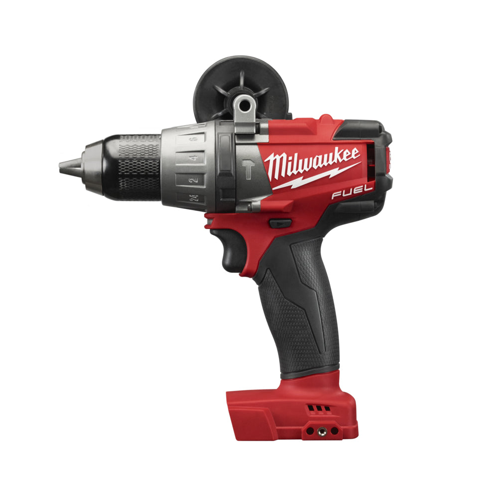 Milwaukee M18 Gen4 Fuel Hammer Drill 13mm M18FPD30.  Side view of hammer drill.