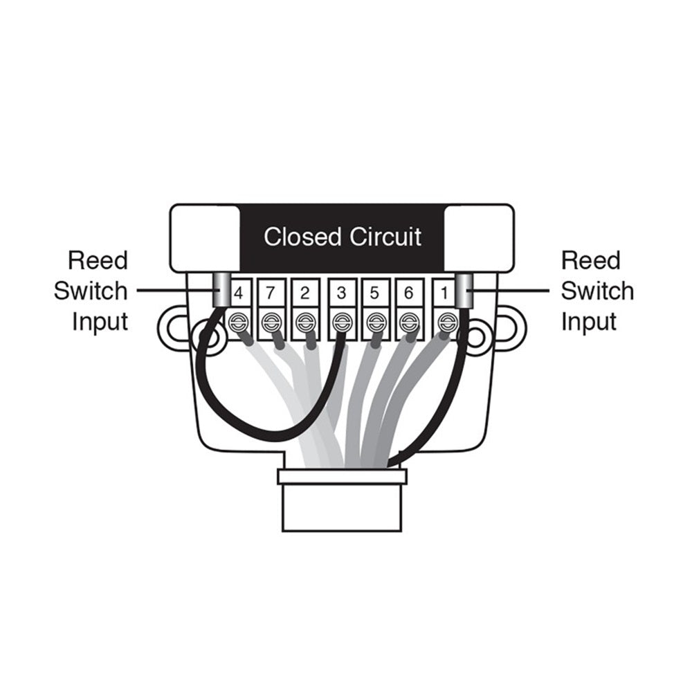 Narva Trailer Socket - 7 Pin W/Reed Normally Open-N82044BL. Picture of circuits and reed switch connections.