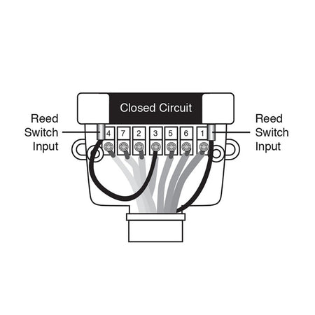 Narva Trailer Socket - 7 Pin W/Reed Normally Open-N82044BL. Picture of circuits and reed switch connections.