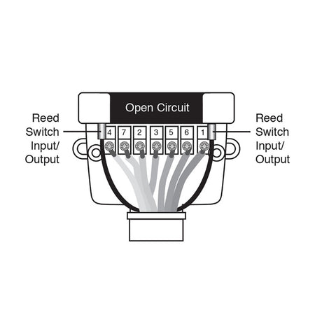 Narva 12 Pin Socket Flat Open Switch-N82074BL. Wiring diagram showing reed switch connections.