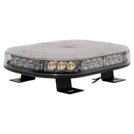 LED Mini Light Bar 12-24V Clear-NIC-BL100C. Side view of LED light bar sitting on its 4 x brackets.