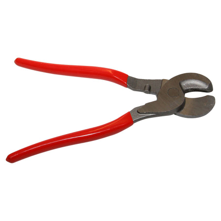 Cable Cutters up to 70mm-NIC-CC70MM.  Front view of open red handle cutters with silver blades.