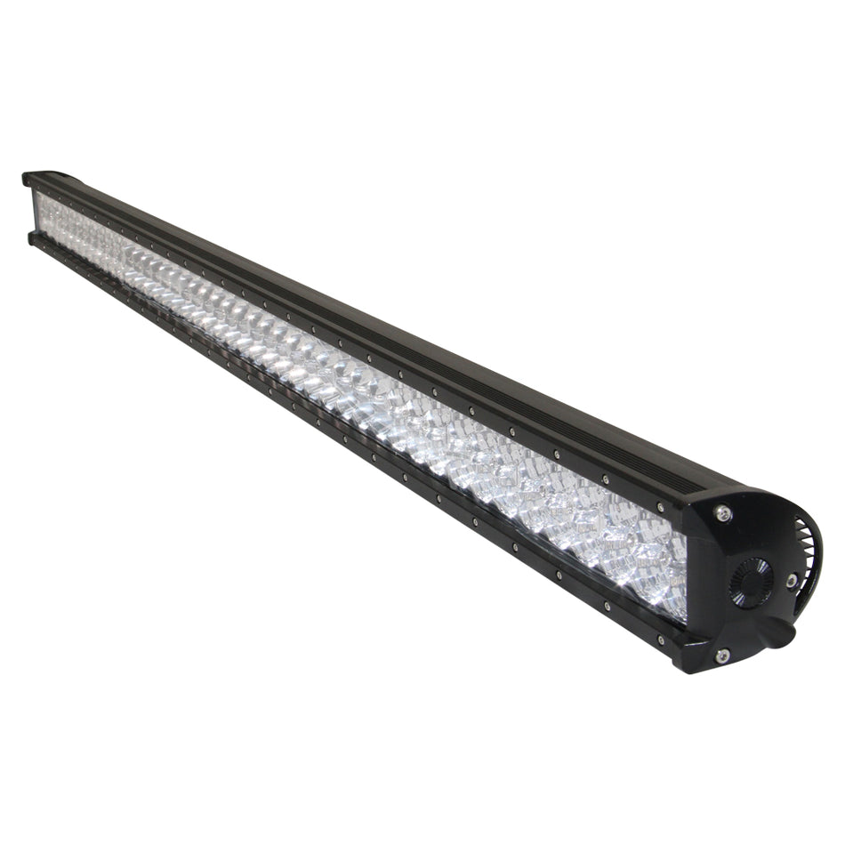 LED Light Bar 270W Straight 120m E-Mark-NIC-LB270S. Side view of light bar with black surround .