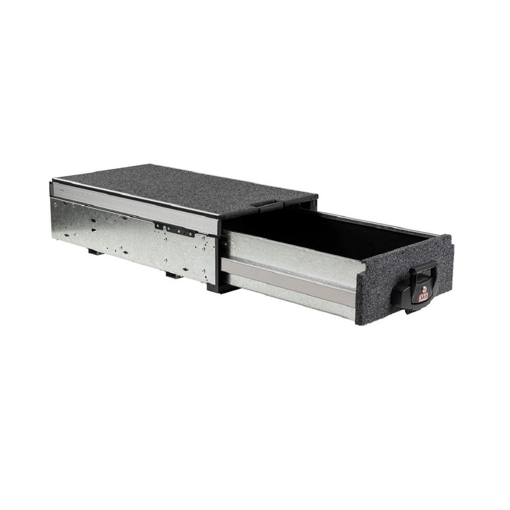 ARB Roller Drawer with Roller Floor 1355mm-RDRF1355. Front view of open ARB Drawer.