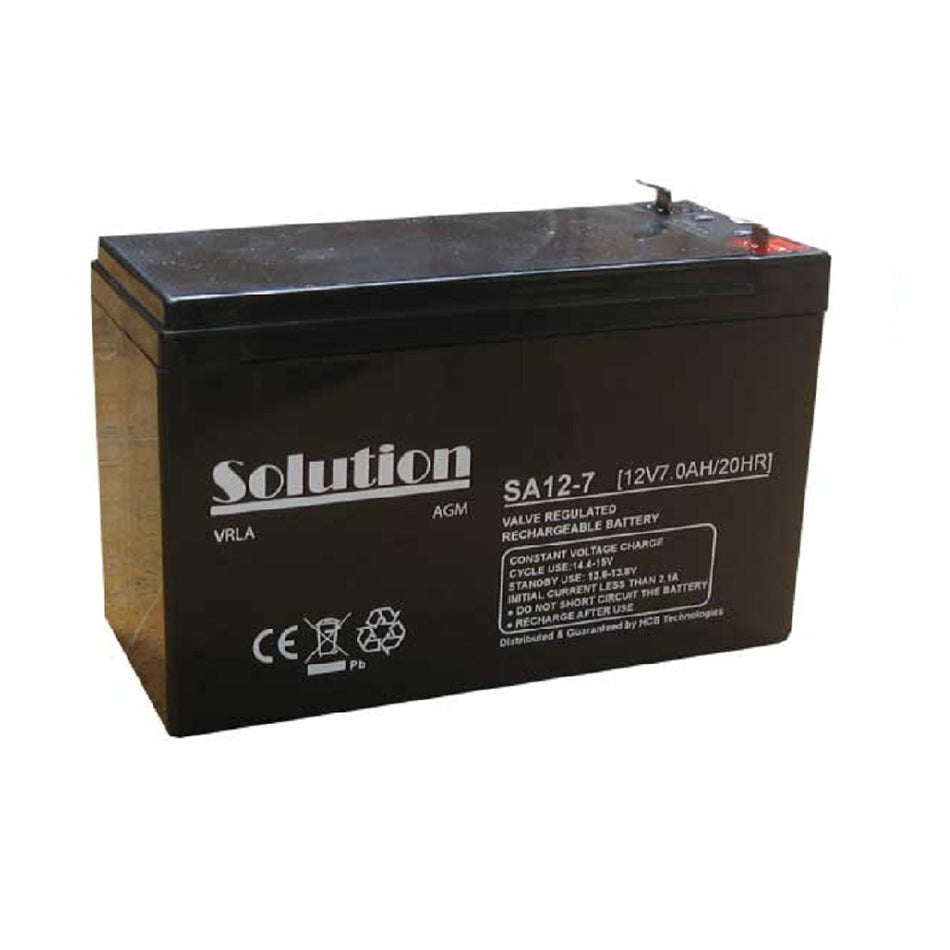 Solution Battery: Cycle/Standby AGM 12V 6.5AH - SA12-7