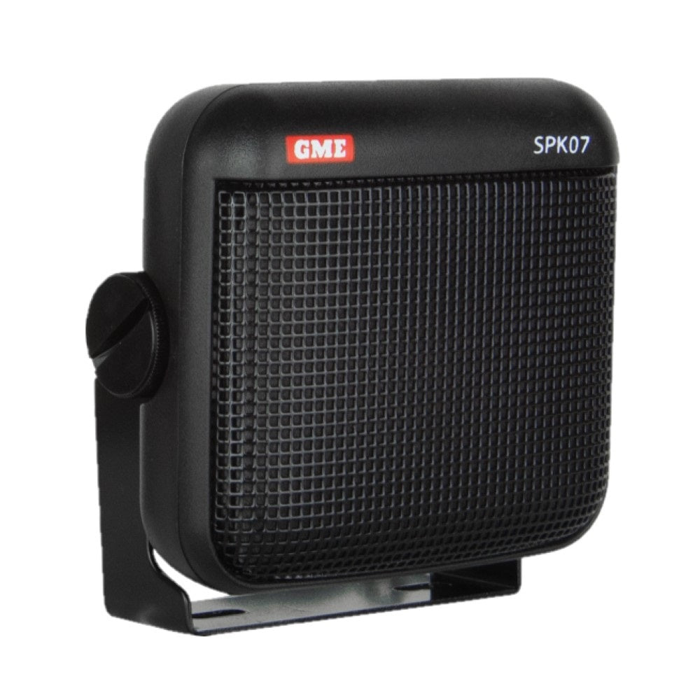 GME Extension Speaker-SPK07. Front view of black speaker and bracket.