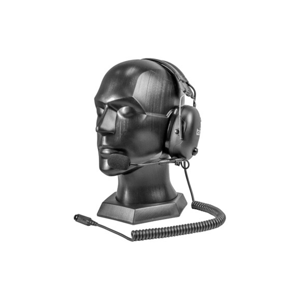 Tait TP3/9 HT3 Hearing Protection Headset-T03-00046-KJAA. Side view of headset on a mannequin head showing an ear cup and microphone.