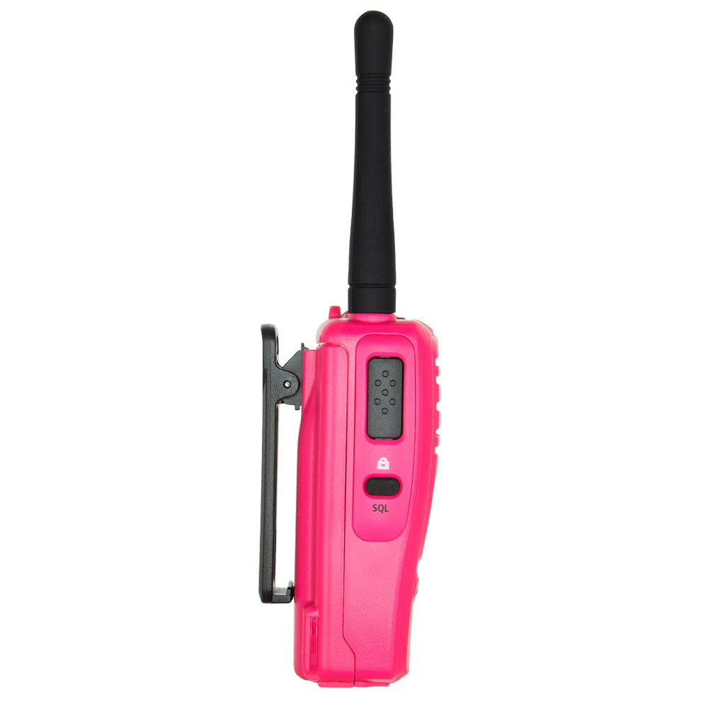 GME 5 Watts UHF Pink Handheld Radio - side view
