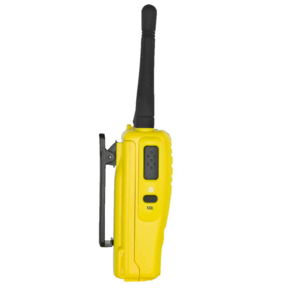 5 Watt UHF Yellow Handheld Radio - side view